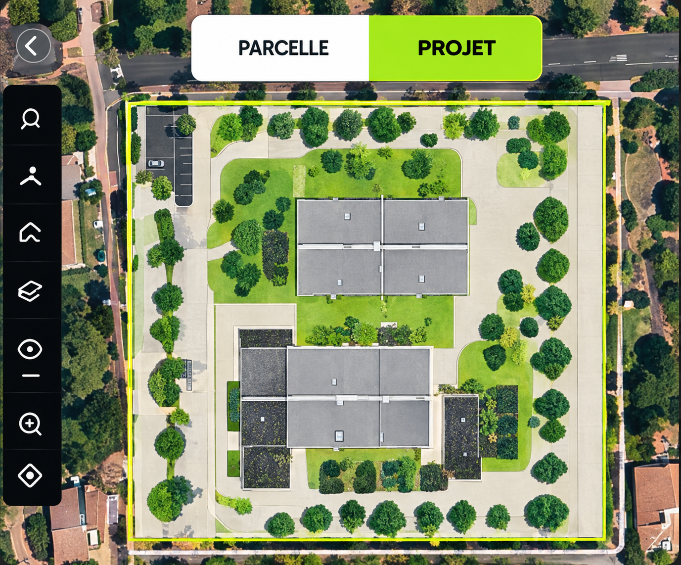 Hypothèse d’implantation sur la parcelle
