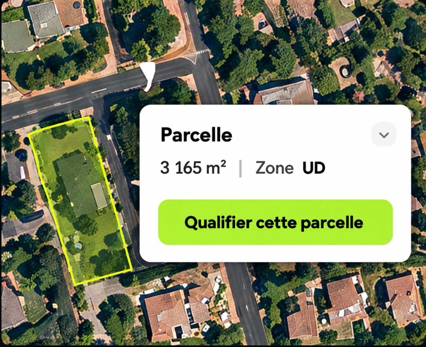 Sélection de la parcelle dans la maquette SENARi