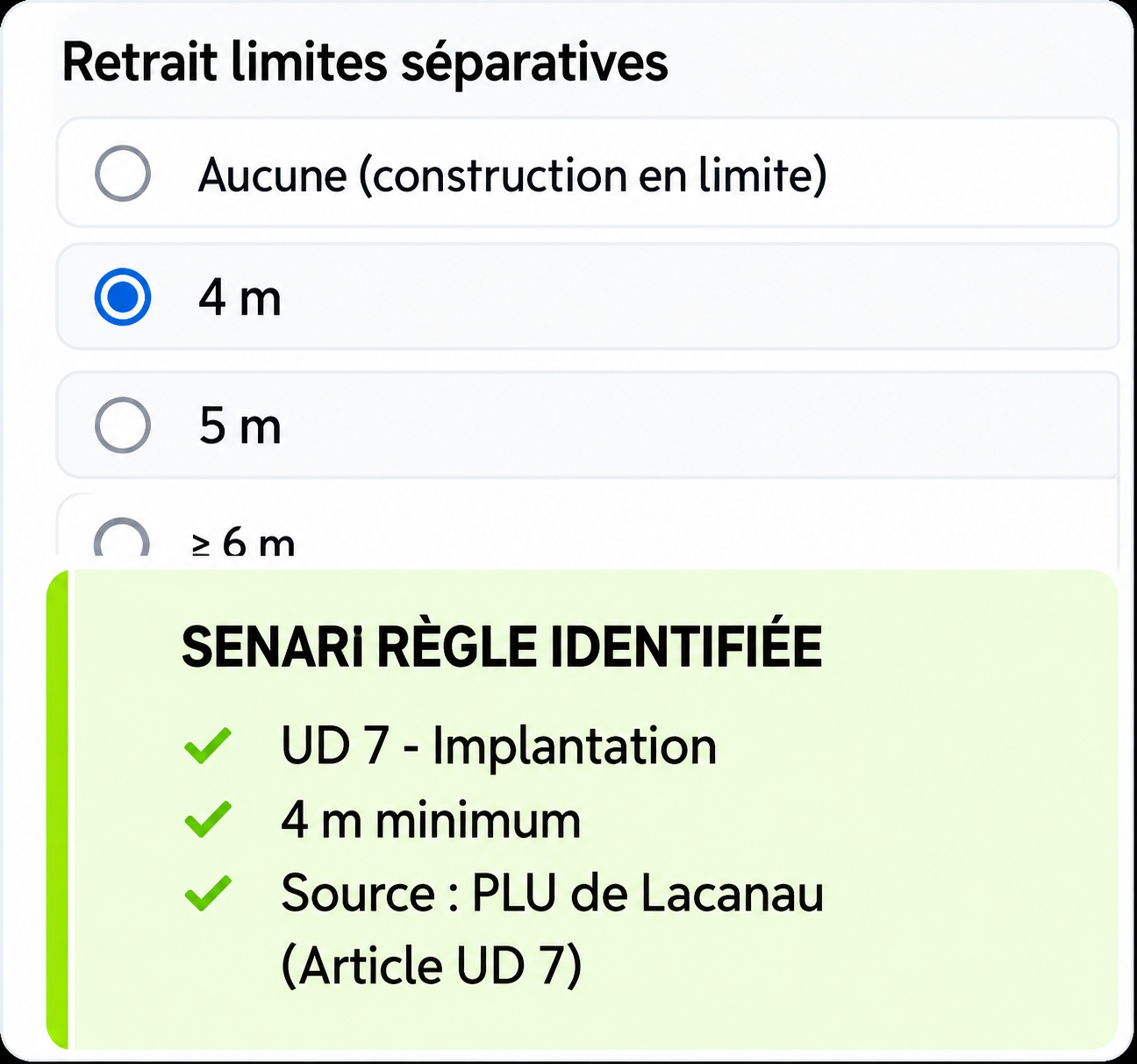Propositions de retrait et règle identifiée